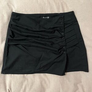 Dynamite Black Mini Skirt with Button Accents